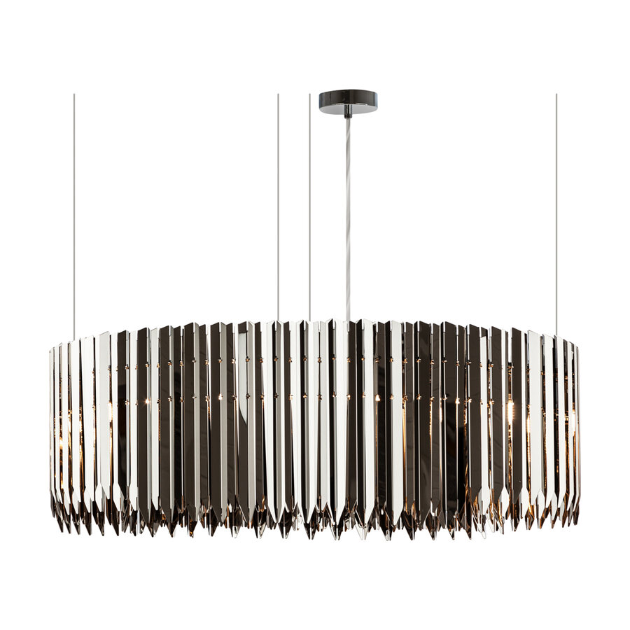 Enigma L — smoked glass drum chandelier, designed and manufactured by Streamlight for DARK