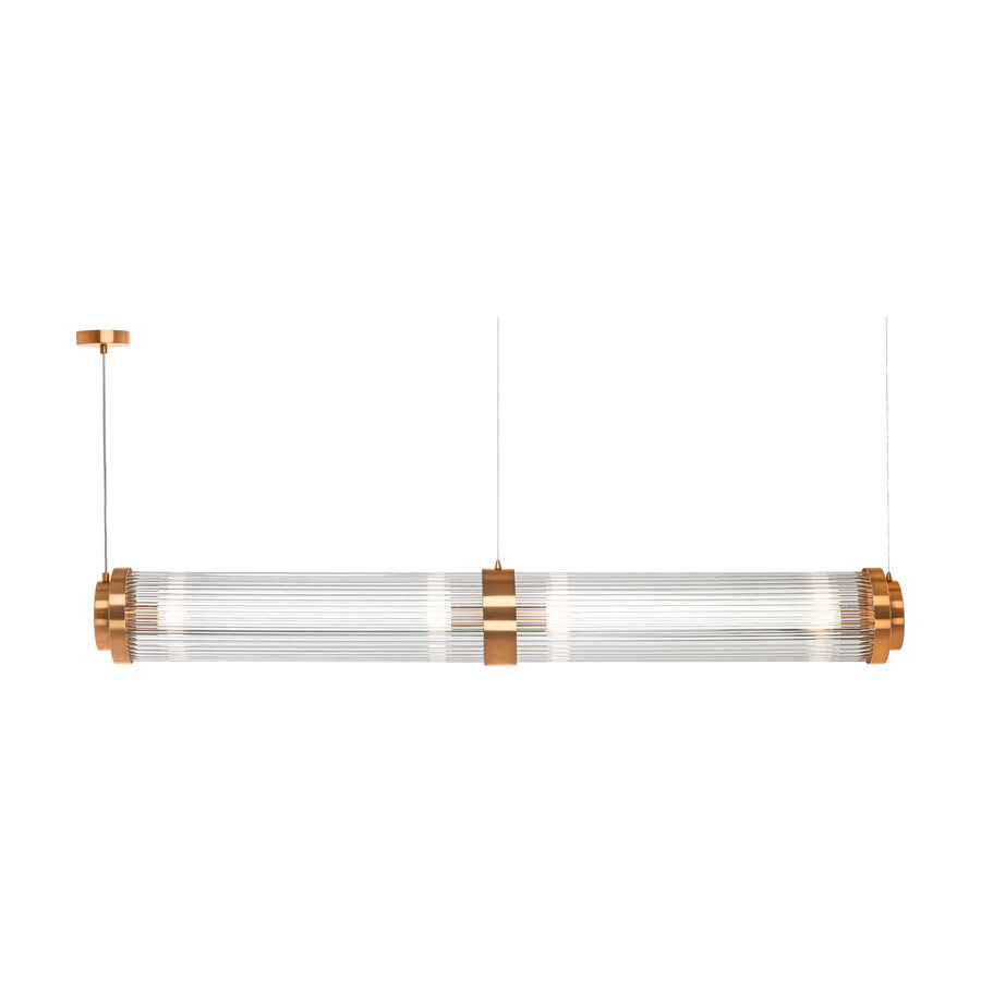 Manhattan — glass and brass linear pendant, designed and manufactured by Streamlight for DARK