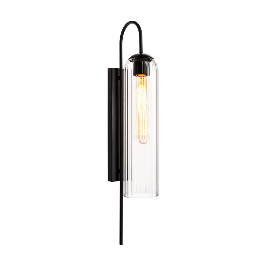 Prett Wall — ribbed glass and blackened steel wall light, designed and manufactured by Streamlight for DARK